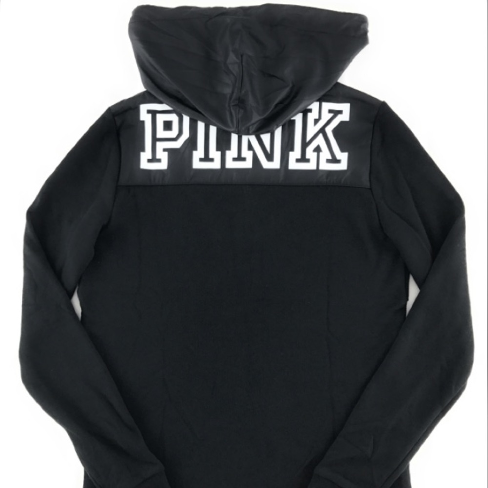 VS pink black half zip windbreaker hoodie